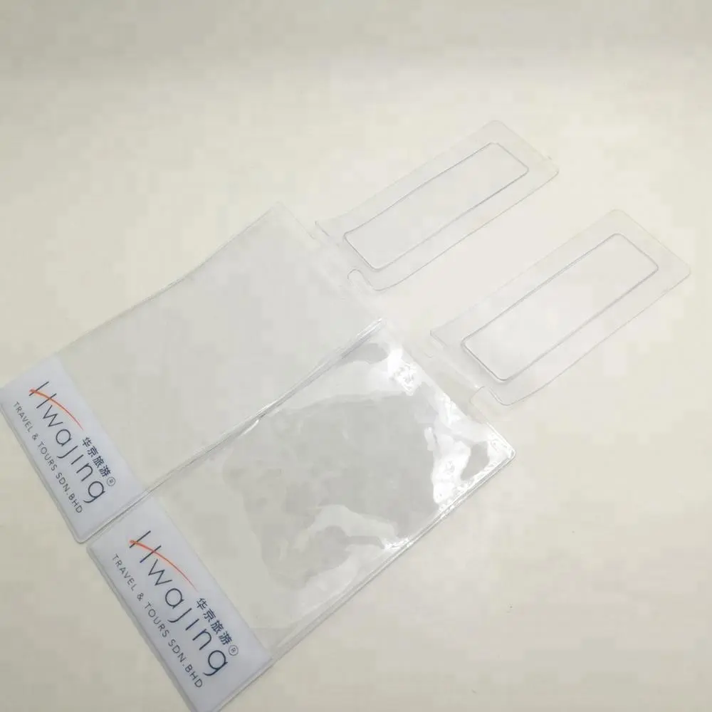 transparent PVC luggage id tag with custom design