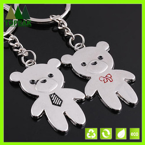 <span class=keywords><strong>el</strong></span> amor de san valentín de regalo pareja oso de peluche llavero llavero de metal - Product Image 1