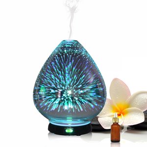 100ml hương thơm không khí tạo độ ẩm hương liệu tinh dầu khuếch tán 3D lửa ngọn lửa pháo hoa thủy tinh đầy màu sắc LED ánh sáng ban đêm - Product Image 3