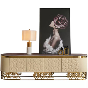 <span class=keywords><strong>MOMODA</strong></span>-FO1109-B de lujo para decoración de sala de estar, muebles personalizados, soporte de TV, armario con pata de metal dorado - Product Image 2