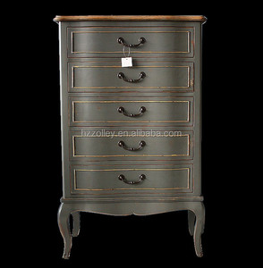 Style de pays d'amérique antique bois récupéré meubles pur blanc 5 tiroirs en bois porte d'entrée mur table <span class=keywords><strong>console</strong></span>, Classeur - Product Image 3