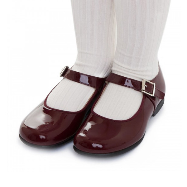 Детские удобные туфли на плоской подошве из лакированной кожи в европейском стиле для девочек