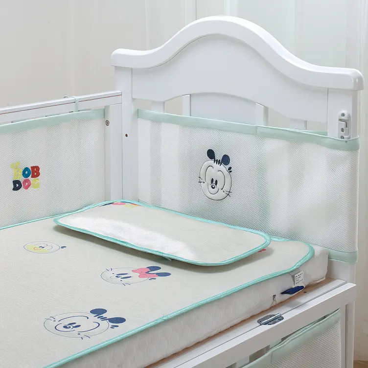प्रोटेक्टर डी बर्को बिस्तर सेट 3डी सांस लेने योग्य सभी पालने में फिट बैठता है सॉफ्ट एयर मेश बेबी बम्पर पालना खाट रक्षक 120*60 गार्ड