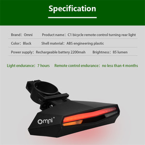 OEM Remote Control Bike Safety Light <strong>Led</strong> <strong>Cycling</strong> Warn Night Light With Braking - Product Image 5