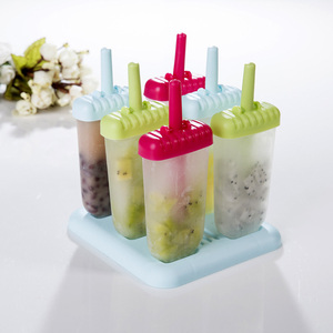 Dễ dàng phát hành 6-Pieces tái sử dụng nhựa tự chế Ice Pop Maker Popsicle khuôn mẫu với đứng cho tủ đông thanh - Product Image 6