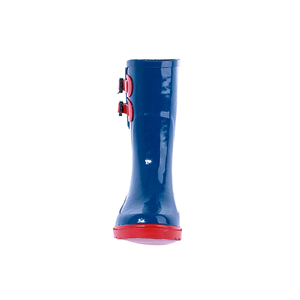 Logo imprimé kid pvc boot gousset côté solide couleur brillant fantaisie bottes en caoutchouc <span class=keywords><strong>noir</strong></span> enfants western en caoutchouc - Product Image 2
