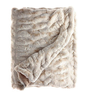 Luxury home textile <strong>rabbit</strong> <strong>fur</strong> throw premier soft faux <strong>fur</strong> <strong>blanket</strong> 50''x60'' faux <strong>rabbit</strong> airplane bath home hospital hotel picnic travel - Product Image 3