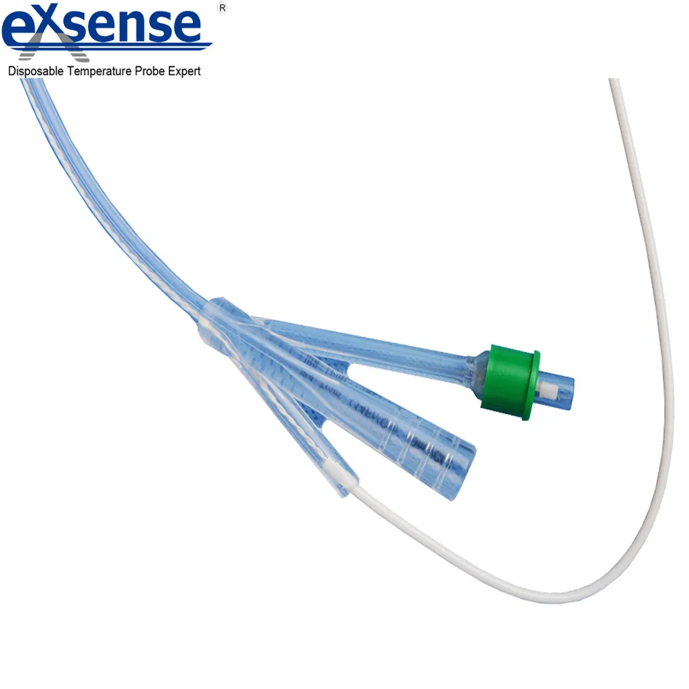 Sonda desechable con sensor de temperatura y catéter foley