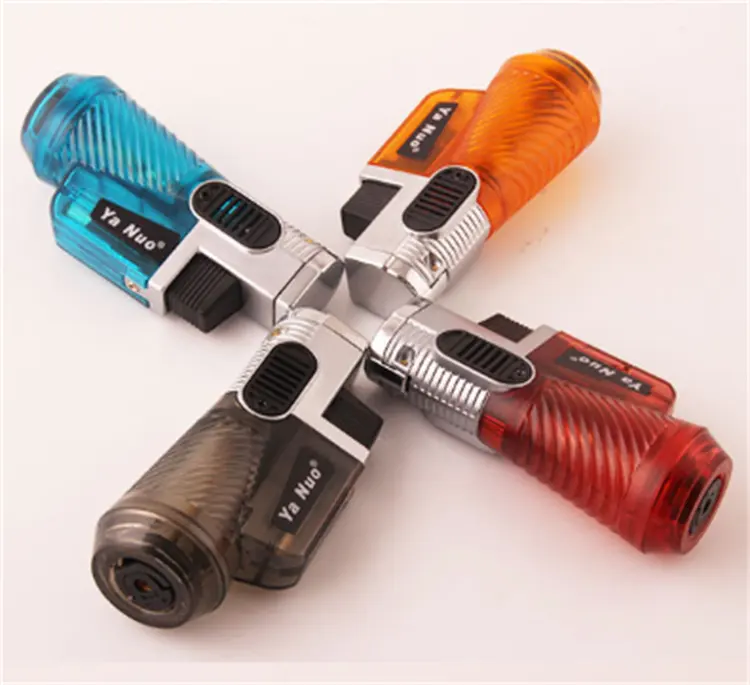 Creative transparent plastic Adjustable Flame jet flame lighter windproof cigarette lighter