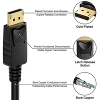 Cable Displayport 4K DP 144Hz, adaptador de puerto de pantalla de vídeo y Audio para Xiaomi TV Box, portátil, videojuegos, 1,8 m