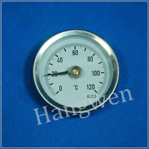 Musim semi klip pipa bimetal termometer 0-120C