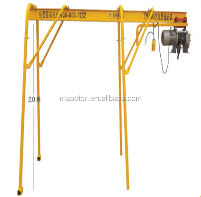 Outdoor Heavy Duty Mini Roof Crane Hoist 4 Pillar Electric Winch 220v