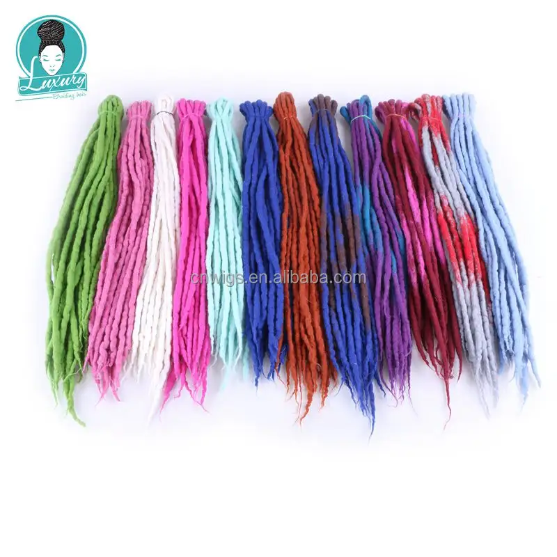 Luxury For Braiding 10strands 90cm-120cm long Nepal felted wool synthetic dreadlocks crochet braids hair for kids and adult