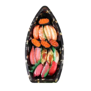 Hotsale Thuyền Dùng Một Lần Hình Dạng Nhựa Sushi Bao Bì Container/Hộp Sushi