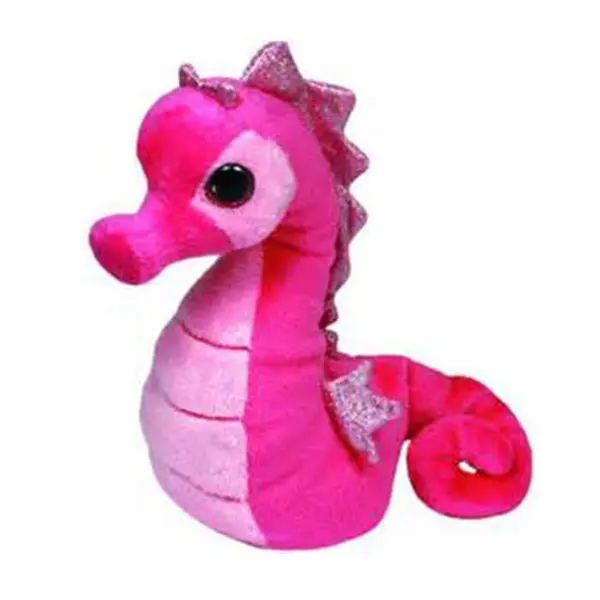 pink cute plush seahorse stuffed animal with big eyes