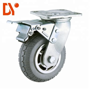 DY77 4 Zoll <span class=keywords><strong>5</strong></span> Zoll 6 Zoll Industrielle Eisen-PU-Schwenkrollen Schwerlast-Laufrollen - Product Image 2