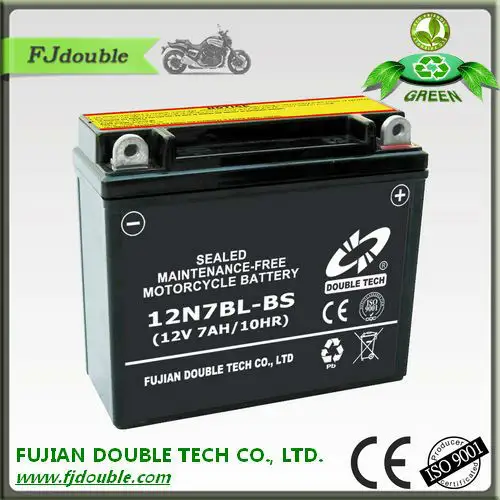 12N7BL-BS 7Ah Moto Batteries 12 Volts, batterie de moto plaque