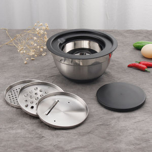 Thép không gỉ bát với <span class=keywords><strong>3</strong></span> hoán đổi cho nhau graters bột trộn bát 4-1 colander với trộn bát đặt - Product Image 6
