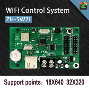 ZH-5W2L 无线控制像素支持多语言输入 LED 模块控制器通过 USB 或 WIFI 更改消息