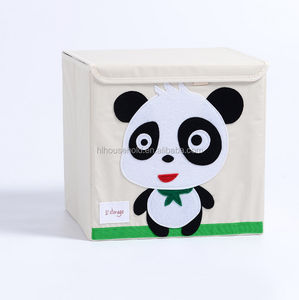 Boîte <span class=keywords><strong>de</strong></span> rangement pour jouets pour enfants en tissu biologique Organiseur <span class=keywords><strong>de</strong></span> rangement pliable avec couvercle - Product Image 3
