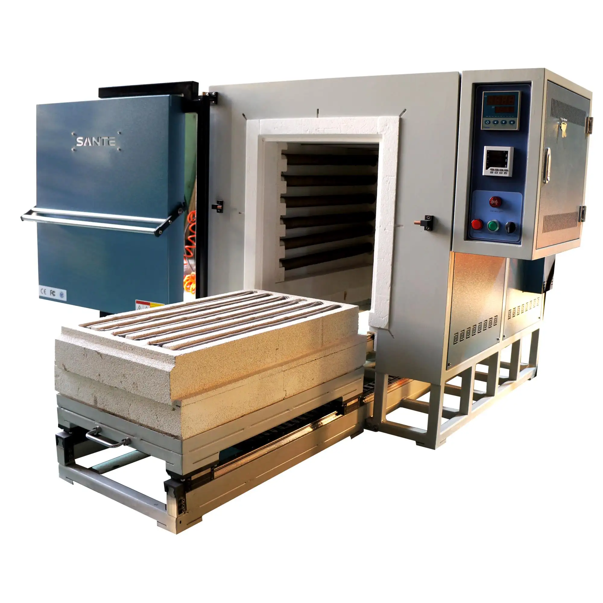 Электрический периодического типа С Выдвижным Подом днища автомобиля чемодан на колесиках для резистивная Электропечь с полным волоконная прокладка для термической обработки для катушки