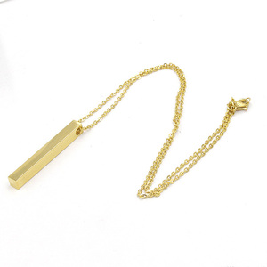 2021新しいデザインの女性のためのステンレス鋼18kイエローゴールド充填バーネックレス - Product Image 3