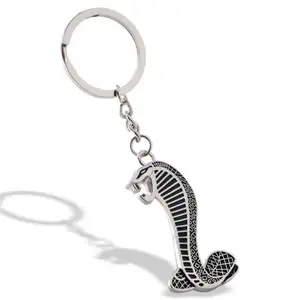 Wholesale Fashion Metal Creative Animal Key Chain Cute Snake Personalized Cobra Elapoid Keychain For Men Gift