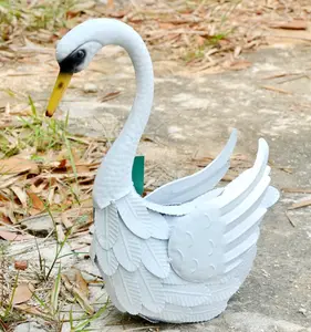 2x Harz Swan Skulptur für Outdoor Home Garden Decor Sammler Ornament 