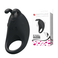 Vibrador anel de pau vibratório poderoso, à prova d'água, recarregável, anel peniano, brinquedo sexual para masculino ou casais (preto)