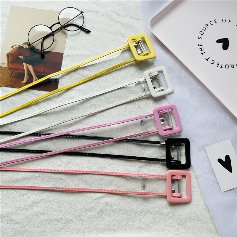 Модный прозрачный цветной пояс из ПВХ, пояс-желе, непористый пояс для женщин