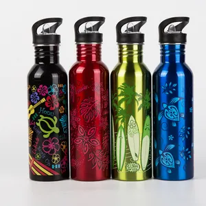 Free Sample Best Quality Personal Logo Printing Multi Colors Water Bottles Stainless Steel Flask Kettle