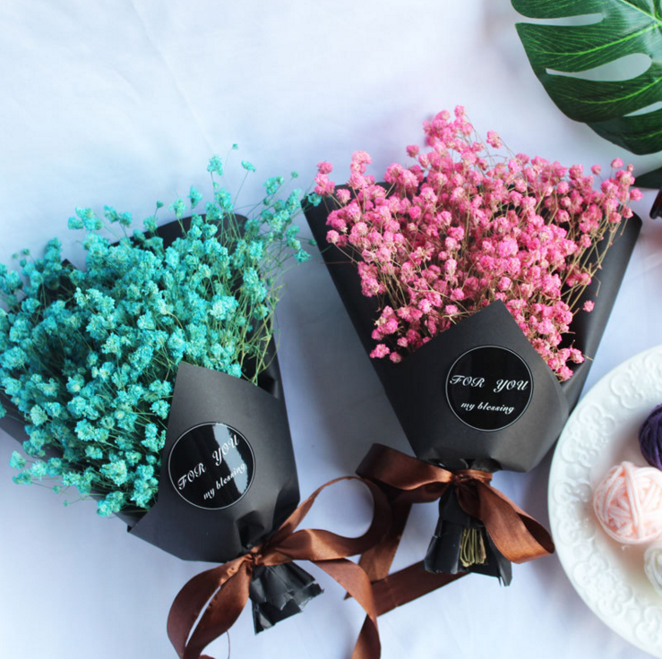 Новинка букет сушеных цветов в Корейском стиле коричневая бумажная Подарочная коробка подарки на день Святого Валентина Заводские продажи сушеных цветов