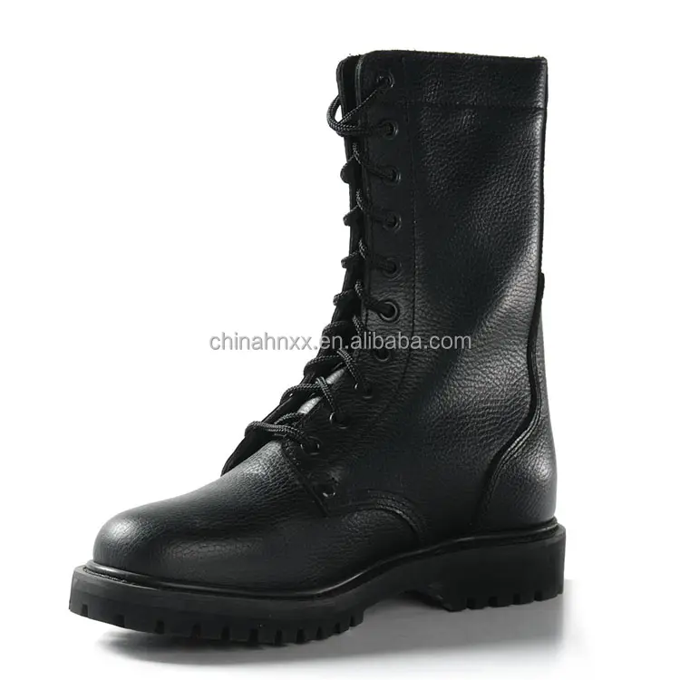 Черные полусапожки из натуральной кожи, военные боевые ботинки