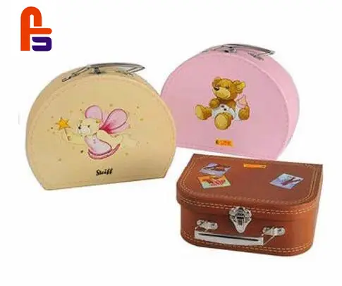 Baby Clothes Shoe Paper Gift Set Cardboard Suitcase Boxes Natural Handmade Cardboard Suitcase Gift Box Toy Packaging Box