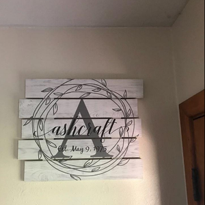 Personalizada <span class=keywords><strong>nombre</strong></span> de familia signo de madera monograma madera 15x18 - Product Image 5