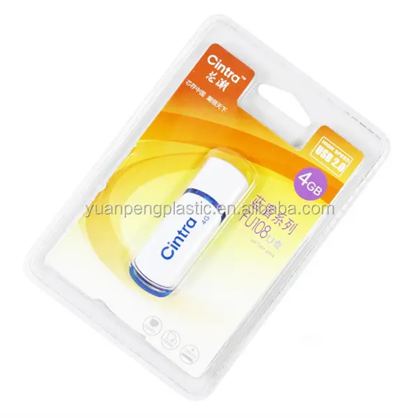 Großhandel benutzer definierte Clear Blister Clam für USB-Laufwerk, USB-Flash-Disk Blister Verpackung, U Flash Disk Blister Verpackung