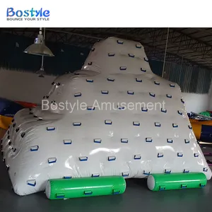 Custom sealed air blow up aqua parco giochi oceano acqua del lago giocattoli galleggianti iceberg acqua gonfiabile parete di arrampicata per vendita