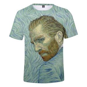 Sublimación <span class=keywords><strong>Vincent</strong></span> Van Gogh Diseño Impresión 3D Camiseta de gimnasio Tela de punto con impresión digital - Product Image 1