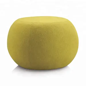 LA-04 furnitur kain minimalis Modern kursi bangku kaki bulat pouf ottoman untuk perpustakaan sekolah kantor hotel aula area lounge