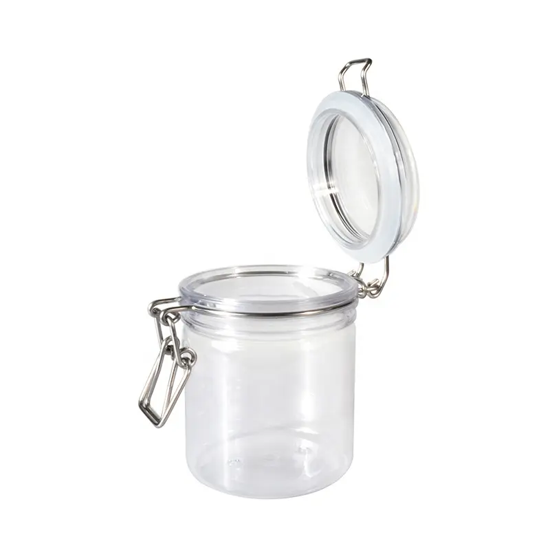 Pot de rangement en plastique PET, avec serrure en métal, large bouche vide, de 40ml 2019 ml 150ml 250ml, nouveau produit, 350