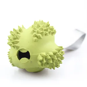 Juguete para masticar perro duriano de goma natural, venta al por mayor