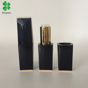 Glanzend Donkerblauw Plastic Magnetische Lippenstift Buis, Magnetische Lippenbalsem Buis Container Case
