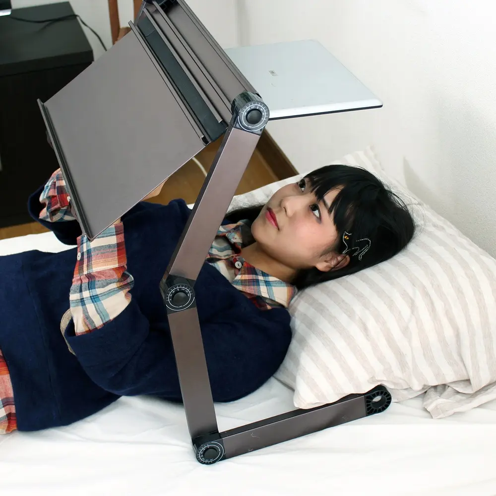 Mentir en tu espalda plegable portátil ordenador portátil de escritorio soporte para la cama, mesa para portátil