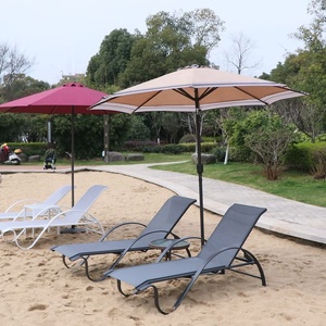 Set da Giardino con <span class=keywords><strong>Lettino</strong></span> <span class=keywords><strong>Prendisole</strong></span> in Alluminio, Tavolino Laterale e Ombrellone per Patio e <span class=keywords><strong>Spiaggia</strong></span> - Product Image 4