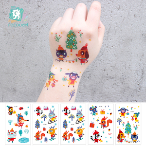 EC581 ~ 590 pegatinas de serie de dibujos animados con lindo <span class=keywords><strong>mono</strong></span> cerdo diseño Animal transferencia de agua temporal niños arte <span class=keywords><strong>tatuaje</strong></span> pegatinas - Product Image 3