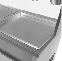 Machine à rouleaux de crème glacée à double plaque carrée à prix réduit avec 5 barils pour la préparation de glaces frites