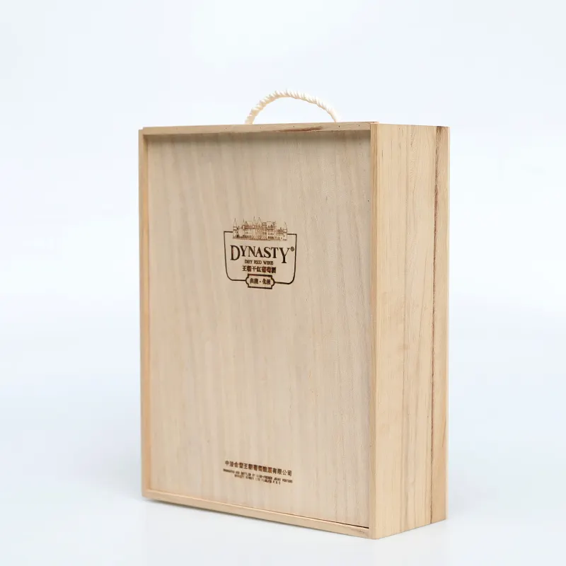 China lieferant direkte versorgung wein paulownia holz box für geschenke paket