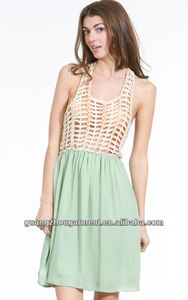 de punto de ganchillo de gasa de hawai de verano playa vestido corto 2014 <span class=keywords><strong>el</strong></span> servicio del oem - Product Image 1