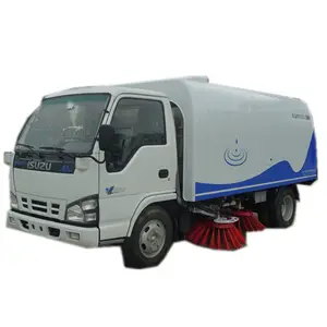 China 4*2 kleine gebruikt Veegmachine 2000L Water 5000L Veegmachine truck Road cleaning truck