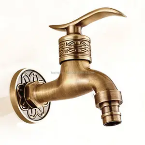 High Quality Balcony garden faucet Watermark Washing Machine Tap Single Cold Antique Brass Faucet